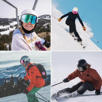 Qunature Black Frameless Ski Goggles - Black