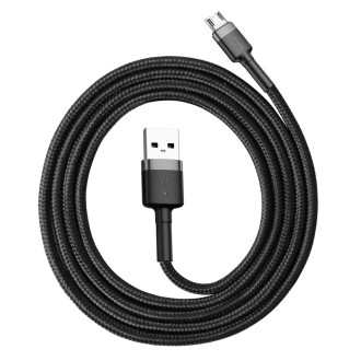 Baseus Cafule Cable odolný nylonový kabel USB / micro USB QC3.0 2.4A 1M černo-šedý (CAMKLF-BG1)