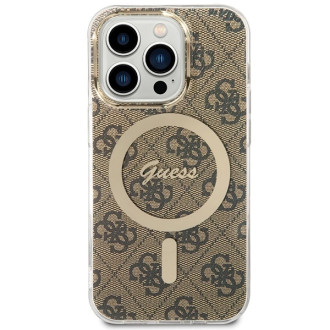 Guess IML 4G MagSafe case for iPhone 15 Pro - brown