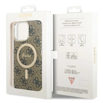 Guess IML 4G MagSafe Case for iPhone 15 Pro Max - Brown