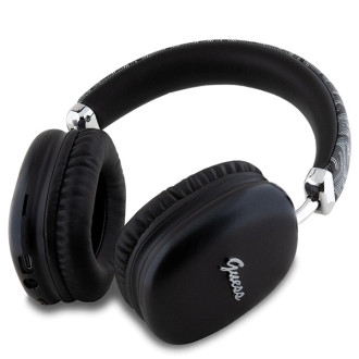 Bluetooth sluchátka do uší Guess GCube Metallic Script Logo - černá