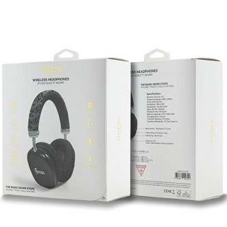 Bluetooth sluchátka do uší Guess GCube Metallic Script Logo - černá