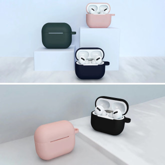 Case for AirPods 3 silicone soft case for headphones + keychain lobster clasp pendant black (case D)