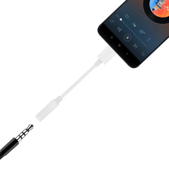 Adapter from USB Type C to audio 3.5 mini jack white