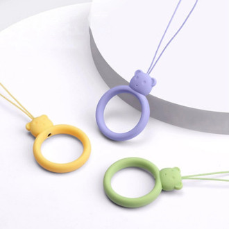 A silicone lanyard for a phone bear ring on a finger skyblue
