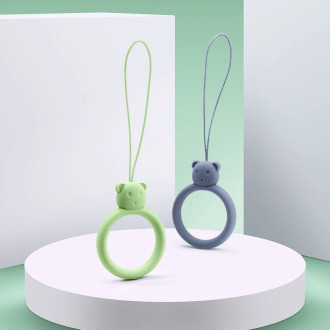 A silicone lanyard for a phone bear ring on a finger skyblue