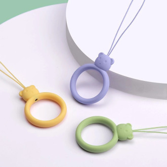 A silicone lanyard for a phone bear ring on a finger skyblue