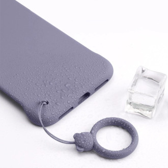 A silicone lanyard for a phone bear ring on a finger skyblue