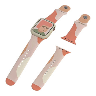 Strap Moro Band for Apple Watch Ultra / 9 / 8 / 7 / 6 / SE / 5 / 4 / 3 / 2 (49mm / 45mm / 44mm / 42mm) Silicone Strap Watch Bracelet Pattern 2