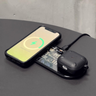 [RETURNED ITEM] Baseus Digital LED Display dual wireless charger with digital display 20W black (WXSX010101)