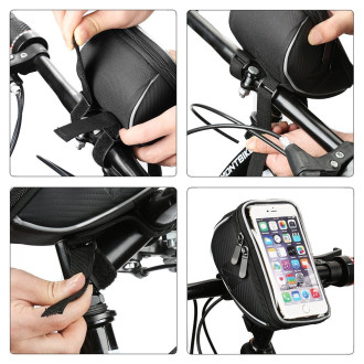 Wozinsky Bike Handlebar Bag Bike Phone Case for 6.5 inch 0.9l Black (WBB4BK)
