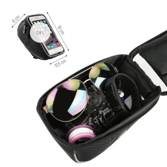 Wozinsky Bike Handlebar Bag Bike Phone Case for 6.5 inch 0.9l Black (WBB4BK)