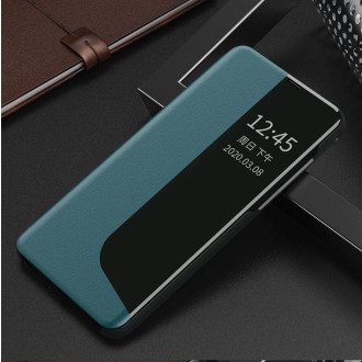 Eco Leather View Case elegant bookcase type case with kickstand for Huawei P40 Pro green