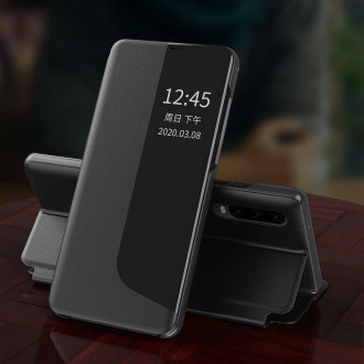 Eco Leather View Case elegant bookcase type case with kickstand for Huawei P40 Pro green