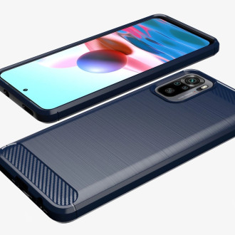 Carbon Case Flexible Cover TPU Case for Xiaomi Redmi Note 10 5G black