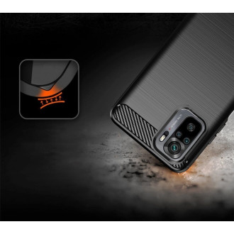 Carbon Case Flexible Cover TPU Case for Xiaomi Redmi Note 10 5G black