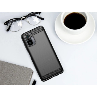 Carbon Case Flexible Cover TPU Case for Xiaomi Redmi Note 10 5G black