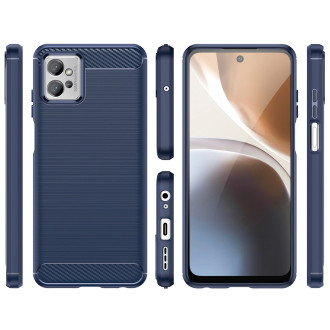 Carbon Case for Motorola Moto G32 flexible silicone carbon cover blue