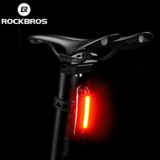 Rockbros A54BK rear bicycle light + micro USB - USB-A cable - black