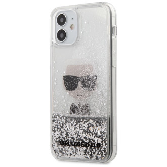 Karl Lagerfeld Ikonik Liquid Glitter case for iPhone 12 mini - silver