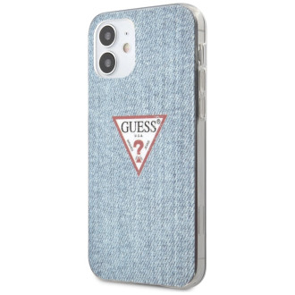 Guess GUHCP12SPCUJULLB iPhone 12 mini 5,4&quot; modré/světle modré pevné pouzdro Jeans Collection