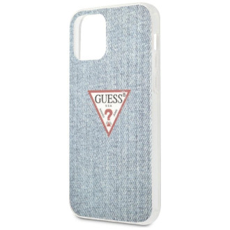 Guess GUHCP12MPCUJULLB iPhone 12/12 Pro 6,1&quot; modré/světle modré pevné pouzdro Jeans Collection