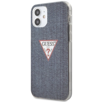 Guess GUHCP12SPCUJULDB iPhone 12 mini 5,4&quot; tmavě modré pevné pouzdro Jeans Collection