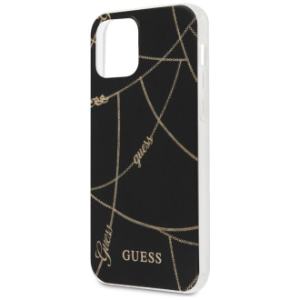 Guess GUHCP12SPCUCHBK iPhone 12 mini 5,4&quot; černo/černé pevné pouzdro Gold Chain Collection