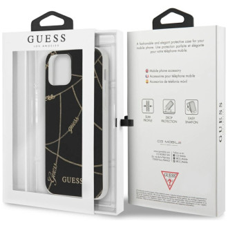 Guess GUHCP12SPCUCHBK iPhone 12 mini 5,4&quot; černo/černé pevné pouzdro Gold Chain Collection