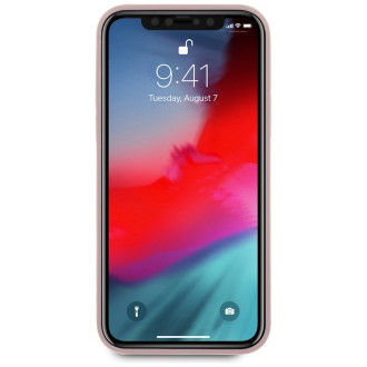 Guess GUHCP12SLSLMGLP iPhone 12 mini 5,4&quot; světle růžový/světle růžový pevný obal Silikonové zlaté logo Script