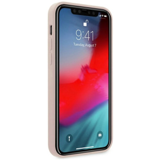 Guess GUHCP12SLSLMGLP iPhone 12 mini 5,4&quot; světle růžový/světle růžový pevný obal Silikonové zlaté logo Script