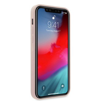 Guess GUHCP12SLSTMLP iPhone 12 mini 5,4" světle růžový/světle růžový pevný obal Silikonové trojúhelníkové logo