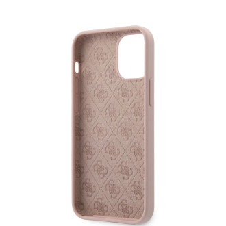 Guess GUHCP12SLSTMLP iPhone 12 mini 5,4" světle růžový/světle růžový pevný obal Silikonové trojúhelníkové logo