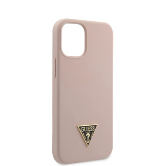 Guess GUHCP12SLSTMLP iPhone 12 mini 5,4" světle růžový/světle růžový pevný obal Silikonové trojúhelníkové logo