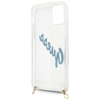 Guess GUHCP12LCRTVSBL iPhone 12 Pro Max 6,7&quot; modro/modré pevné pouzdro Script Vintage