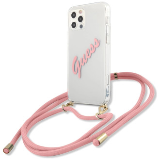 Guess Script Vintage iPhone 12 Pro Max 6.7&quot; Case - Pink