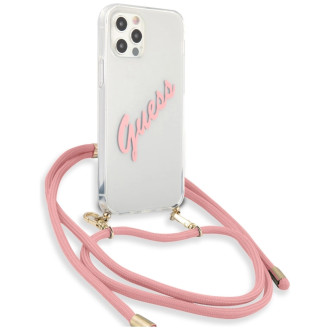 Guess Script Vintage iPhone 12 Pro Max 6.7&quot; Case - Pink
