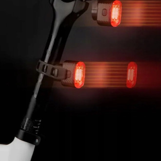 Rockbros Q2S LED rear bicycle light with intelligent stop system + USB-C - USB-A cable - black