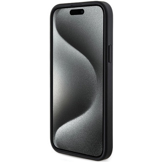 Guess 4G Collection Leather Metal Logo MagSafe Case for iPhone 14/15/13 - Black