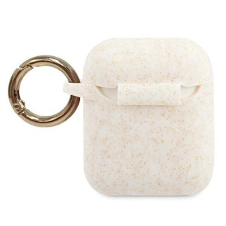 Guess GUACCSILGLWH AirPods cover white / white Silicone Glitter