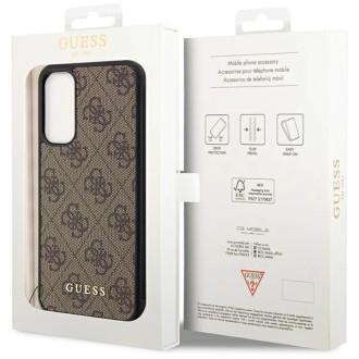 Guess GUHCSA34GF4GBR A34 5G A346 hnědé/hnědé pevné pouzdro 4G Charms Collection