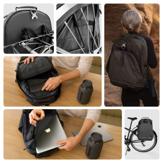 Wozinsky bicycle luggage carrier bicycle backpack with a frame 2in1 30l black (WBB33BK)