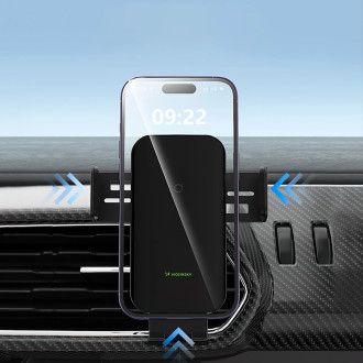 Wozinsky WEDZ-3Y8S clamp car holder with 15W inductive charger for phone on the air vent - black