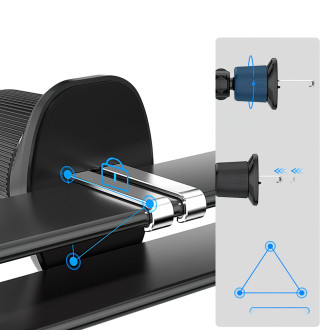 Wozinsky WEDZ-3Y8S clamp car holder with 15W inductive charger for phone on the air vent - black