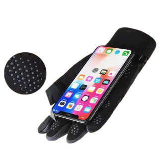 Men´s windproof phone gloves - black and gray