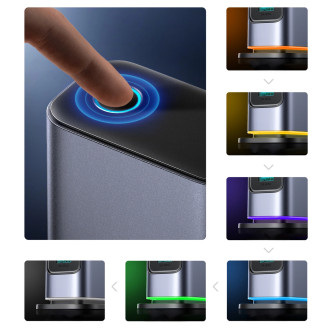 Joyroom JR-TCM02 multi-port GaN charger 65W EU 4x USB-C 2x USB-A - dark gray