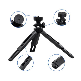 Mini tripod selfie stick holder for phone camera GoPro 16 - 21 cm black