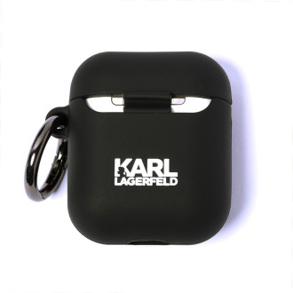 Karl Lagerfeld Silicone Ikonik Case for AirPods 1/2 - Black