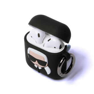 Karl Lagerfeld Silicone Ikonik Case for AirPods 1/2 - Black