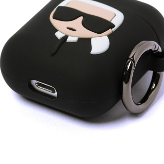 Karl Lagerfeld Silicone Ikonik Case for AirPods 1/2 - Black